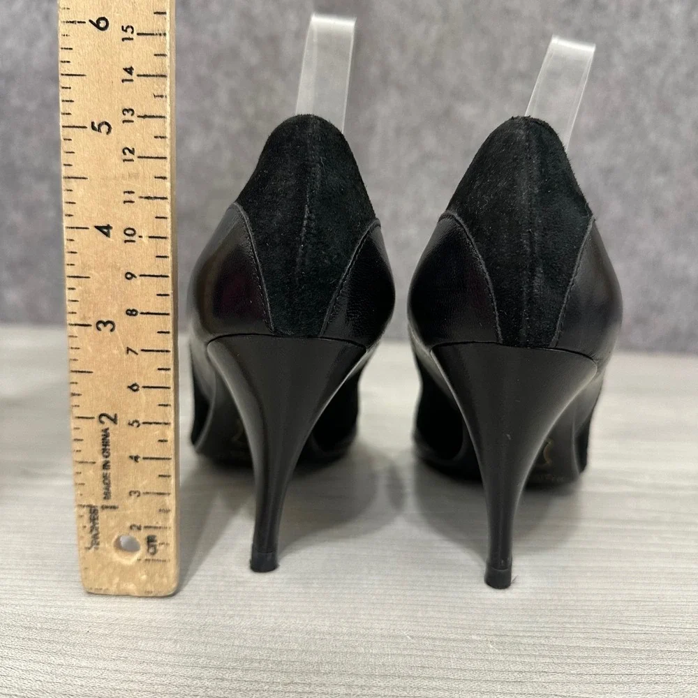 Amanda Smith Black Suede Leather Pointed Toe‎ Stiletto Heels Size 6.5